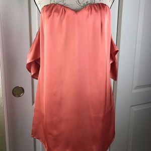 Forever 21 Orange Off-the-Shoulder Satin Dress